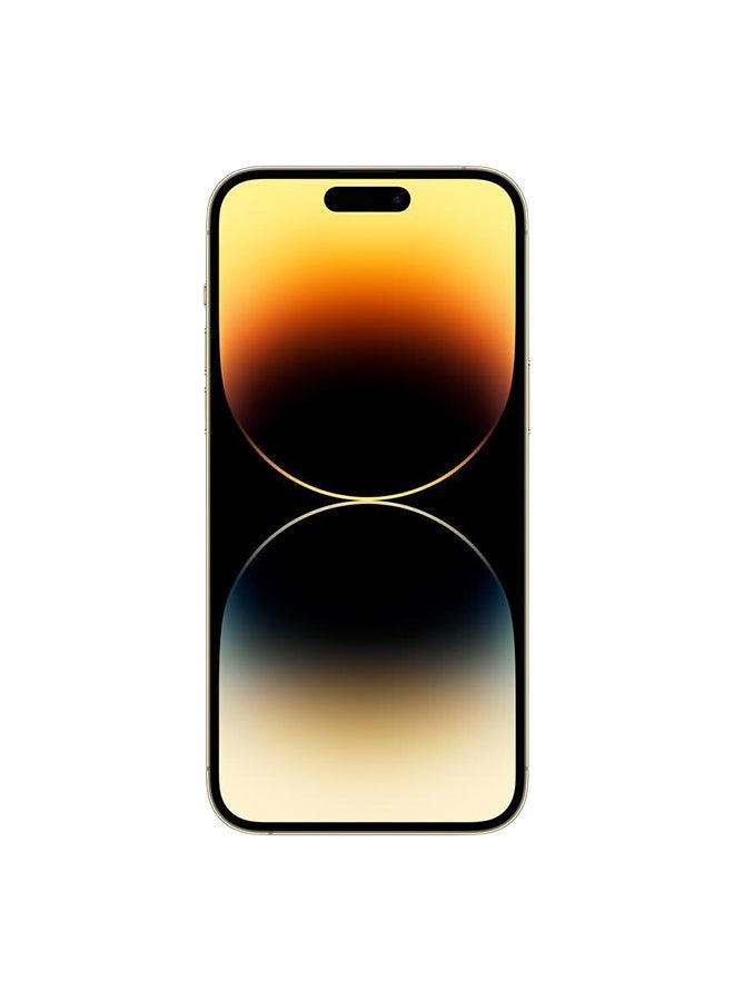 Apple iphone 14 pro max gold – front view – Refurbished UAE – Renewed.ae