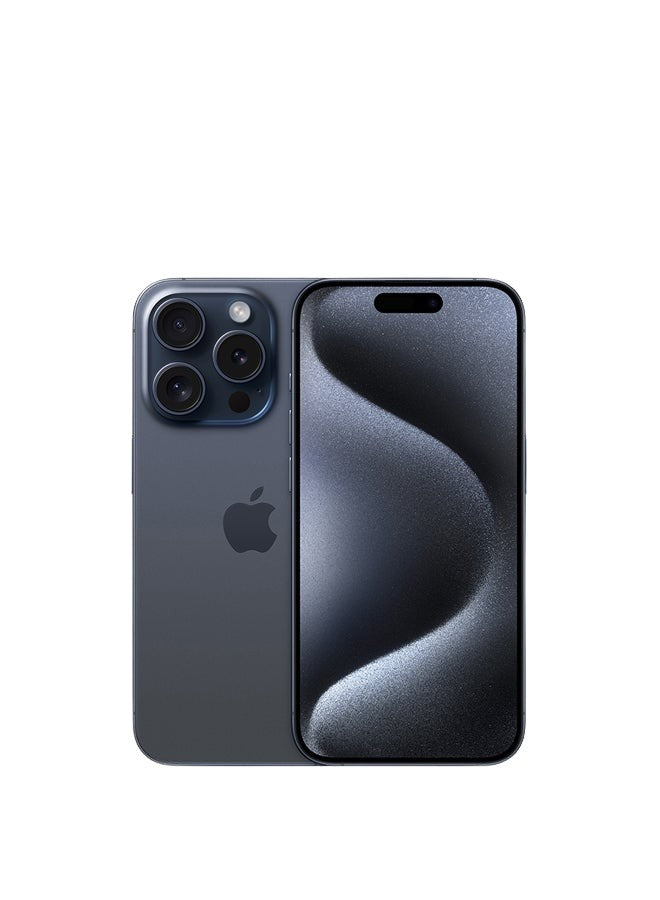 Apple iphone 15 pro blue – back view – Refurbished UAE – Renewed.ae