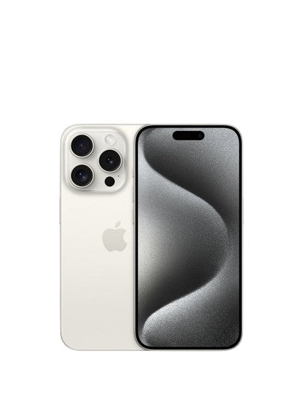 Apple iphone 15 pro white titanium – back view – Refurbished UAE – Renewed.ae